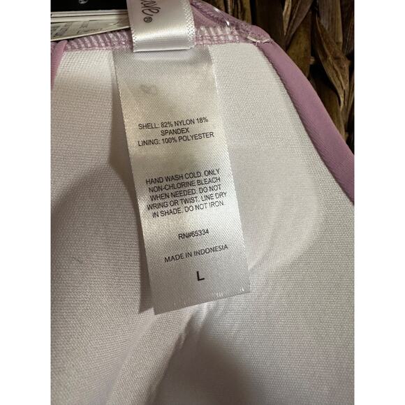 Salt Cove Juniors Women' Molded‎ Push-Up Triangle Dusty Violet Swim Bikini Top L - Picture 5 of 6